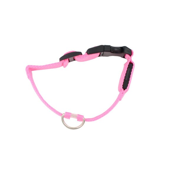 Medium Pink Adjustable Glow-In-The-Dark Dog Collar - Picture 3 of 4